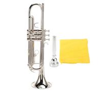 Musical Trumpet Standard Bb Trumpet With Silver Plated Mouthpiece Silver Painting Process Brass Trumpet Brass Instrument