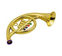 Musical Wind Instruments French Horn for Toddlers ABS Metallic with 4 Colored Keys Produces Real Sound Lightweight Proper Size Creativity Exercise Coordination Flexibility