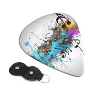 Musical With Spray Guitar Picks 6-Pack - Pick Set (0.46mm / 0.71mm / 0.96mm) Suitable For Guitar And Ukulele Playing
