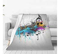 Musical with Spray Throw Blanket for Couch, Plush Fuzzy Soft Flannel Blankets and Throws for Sofa, 80"x60" Bed Blankets for Travel Camping Chair, All Season Warm Fleece Blanket