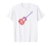 Musical Words in a Guitar Value Graphic T-Shirt, Men, White, S