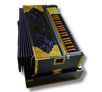 Musical Works 3.4 Octave 9 Scale Changer Harmonium | Coupler | Teak Wood | 3 Reed Set Bass+ Mail+Fimail Mohanlal Star | Matte Black Finish | With Fiber Box