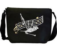 MusicaliTee Bagpipe Curved Stave - Sheet Music & Accessory Messenger TRIO Bag
