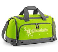 MusicaliTee Ballet Dancer - Dancing Girl Flowers - LIME Green - PERSONALISED - QUARTET HOLDALL Dance Gym Bag