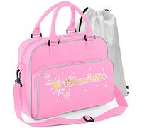 MusicaliTee Ballet Dancer - Dancing Girl Flowers - PINK - Personalised DUO DANCE & Drawstring Bags