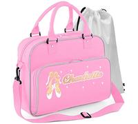 MusicaliTee Ballet Dancer - Pointe Shoes Ribbons - PINK - Personalised DUO DANCE & Drawstring Bags