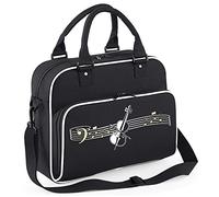 MusicaliTee Cello Curved Stave - Black + White - Duo Music Shoulder Bag