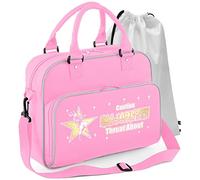 MusicaliTee Cheerleader Caution Baton Majorettes Threat About - PINK- DUO Dance Bag & Drawstring Shoe Backpack