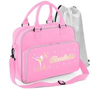 MusicaliTee Cheerleader PERSONALISED Baton Twirling - Majorette - PINK- DUO Dance Bag & Drawstring Shoe Backpack