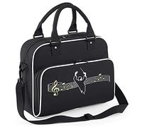 MusicaliTee Conductor Curved Stave - Black + White - Duo Music Shoulder Bag