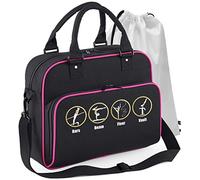 MusicaliTee Gymnasts Girl - Bars Beam Floor Vault - BLACK + MAGENTA - DUO GYM & Shoe Bags