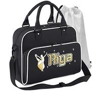 MusicaliTee Indian Dancing - Bharatanatyam - BLACK + WHITE - Personalised DUO DANCE & Drawstring Bags