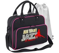 MusicaliTee Jazz Swing Jive Lindyhop Dancing - All That Jazz - BLACK + MAGENTA - DUO DANCE & Drawstring Shoe Bag