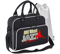 MusicaliTee Jazz Swing Jive Lindyhop Dancing - All That Jazz - BLACK + WHITE - DUO DANCE & Drawstring Shoe Bag