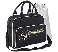 MusicaliTee Jazz Swing Jive Lindyhop Dancing - BLACK + WHITE - Personalised DUO DANCE & Drawstring Bags