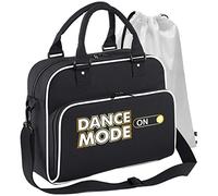 MusicaliTee Jazz Swing Jive Lindyhop Dancing - Dance Mode On - BLACK + WHITE - DUO DANCE & Drawstring Shoe Bag