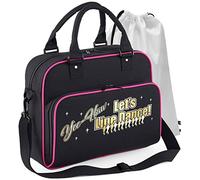 MusicaliTee Line Dancing - Lets Dance Yee Haw - BLACK + MAGENTA - DUO DANCE & Drawstring Shoe Bag