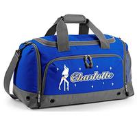 MusicaliTee Pole Fitness Dancing - Lady Dancer - Bright ROYAL Blue - Personalised Dance HOLDALL Gym Bag