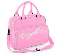 MusicaliTee Recorder Curved Stave - Pink - Duo Music Shoulder Bag