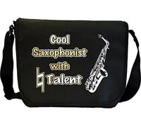 MusicaliTee Saxophone Sax Alto Cool Natural Talent - Sheet Music & Accessory Messenger TRIO Bag