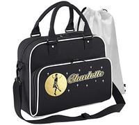 MusicaliTee Scottish Highland Dancing - Aboyne Dancer - BLACK + WHITE - Personalised DUO DANCE & Drawstring Bags