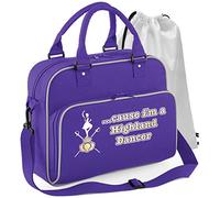 MusicaliTee Scottish Highland Dancing - Cause Im A Dancer - PURPLE - DUO DANCE & Drawstring Shoe Bag