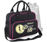 MusicaliTee Scottish Highland Dancing - Dance Babe - BLACK + MAGENTA - DUO DANCE & Drawstring Shoe Bag