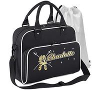 MusicaliTee Scottish Highland Dancing - Pumps Ghillies Sword - BLACK + WHITE - Personalised DUO DANCE & Drawstring Bags