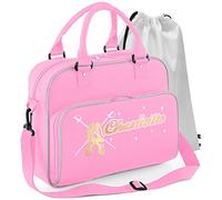 MusicaliTee Scottish Highland Dancing - Pumps Ghillies Sword - PINK - Personalised DUO DANCE & Drawstring Bags