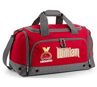 MusicaliTee Swimming Medal - Classic RED - PERSONALISED - QUARTET HOLDALL Gym Swim Bag