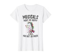 Musicals Make Me Happy You Not So Much Value Graphic T-Shirt, Women, White, XS