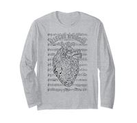 Musician Anatomical Heart Allegro Amoroso Sheet Music Notes Long Sleeve T-Shirt