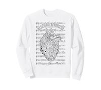 Musician Anatomical Heart Allegro Amoroso Sheet Music Notes Sweatshirt