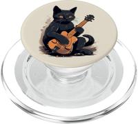 Musician Black Cat Guitarist Bombay Cats With Guitar PopSockets PopGrip for MagSafe