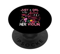 Musician Just A Girl Who Loves Her Violin Violinist PopSockets Adhesive PopGrip