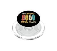 Musician Life Happens Music Helps Guitarist Singer Drummer PopSockets PopGrip for MagSafe