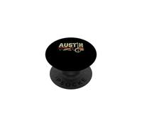 Musician Music Lover String Instruments Retro Austin Texas PopSockets Adhesive PopGrip