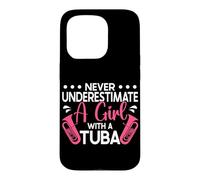 Musician Never Underestimate A Girl With Tuba Case for iPhone 15 Pro