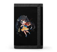 Musician Playing Violin Trifold Wallet Portable Slim Purse Wallet Card Holder with Zip for Men Women