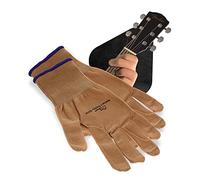 Musician’s Practice Glove - 2-Pack Guitar Gloves for Women and Men, Fingertip Protectors for Playing String Instruments, Hand Issues and More, Nylon Thin Gloves for Indoor/Outdoor Gigs, Medium, Beige