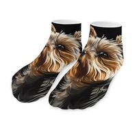 Musician Yorkshire Terrier Dog Mens Socks Low Cut Ankle Sock Breathable Casual Sport