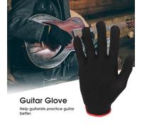 Musician's Black Guitar Glove Finger Protector Practice Accessory Nylon Material for Stringed Instruments (L)