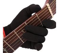 Musician's Black Guitar Glove Finger Protector Practice Accessory Nylon Material for Stringed Instruments (M)