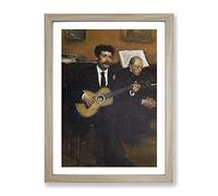 Musicians By Edgar Degas Classic Painting Framed Wall Art Print, Ready to Hang Picture for Living Room Bedroom Home Office Décor, Oak A4 (34 x 25 cm)