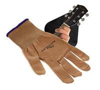 Musician's Practice Glove - 1-Pack Guitar Gloves for Women and Men, Fingertip Protectors for Playing String Instruments, Hand Issues and More, Nylon Thin Gloves for Indoor/Outdoor Gigs, Medium, Beige