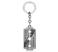 MusicJewellery Judas Priest keychain - big, thick, metal, heavy keyring for your keys, razor blade motive