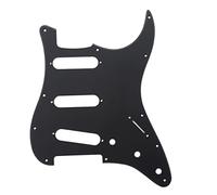 Musiclily 11 Hole SSS Strat Pickguard Scratch Plate for Fender USA/Mexican Standard Stratocaster Modern Style Electric Guitar, 1Ply Matte Black