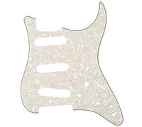 Musiclily 11 Hole SSS Strat Pickguard Scratch Plate for Fender USA/Mexican Standard Stratocaster Modern Style Electric Guitar, 4Ply Parchment Pearl