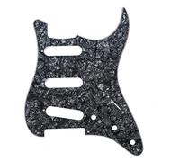 Musiclily 11 Hole SSS Strat Pickguard Scratch Plate for Fender USA/Mexican Standard Stratocaster Modern Style Electric Guitar, 4Ply Black Pearl