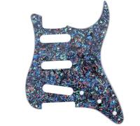 Musiclily 11 Hole SSS Strat Pickguard Scratch Plate for Fender USA/Mexican Standard Stratocaster Modern Style Electric Guitar, 4Ply Abalone Shell